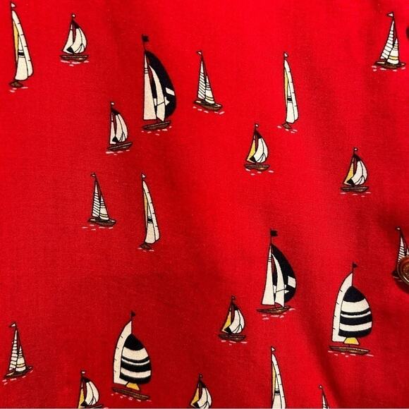 Liz Claiborne Collection Novelty Sailboat Red Top Gold Nautical Buttons, Size 16 - Picture 12 of 13